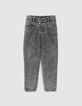 Light grey mom jeans rits en studs meisjes-1