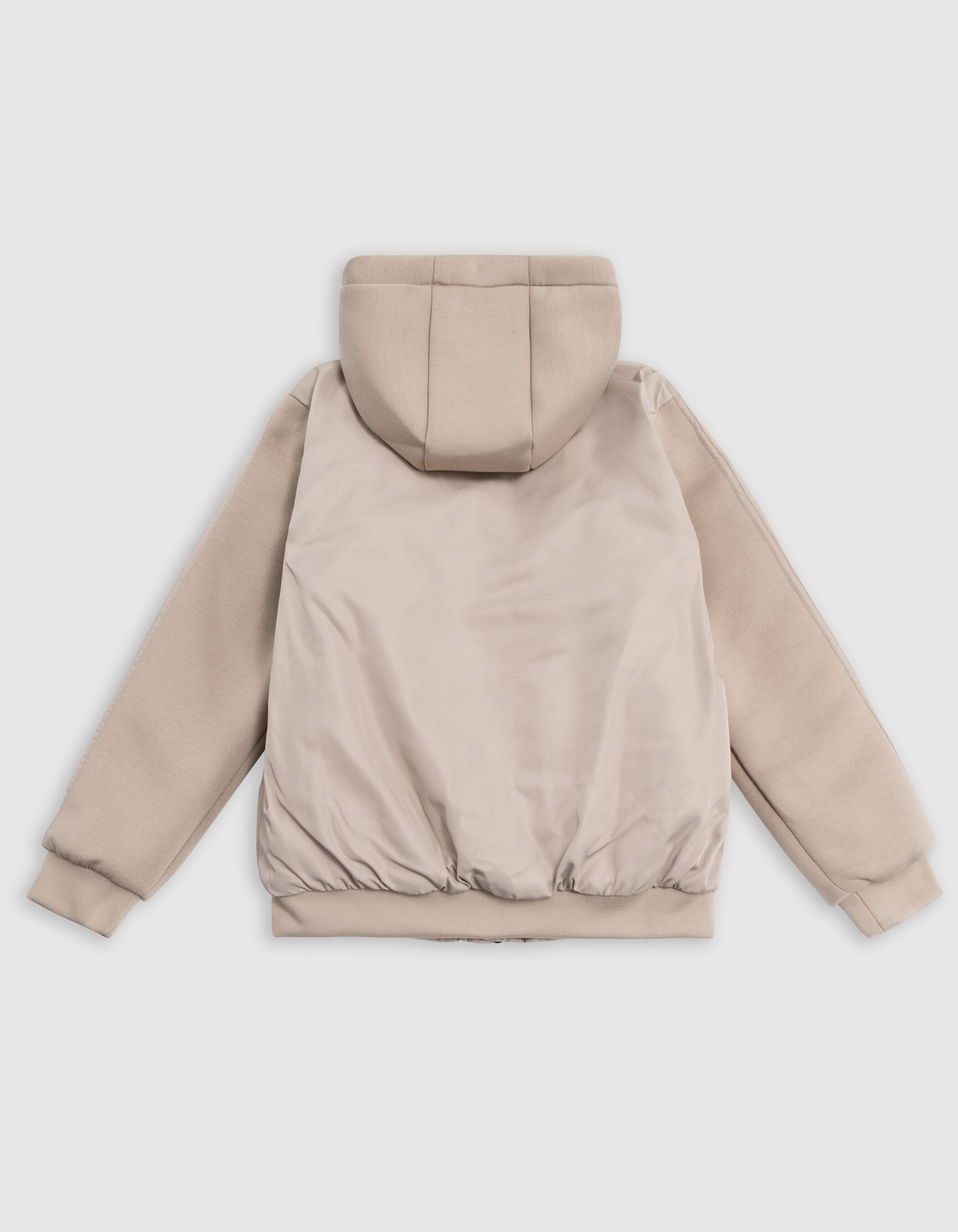 Blouson beige bi matiere a capuche garcon IKKS