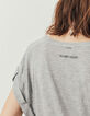 Tee-shirt viscose Ecovero® gris métallisé poche army femme-5