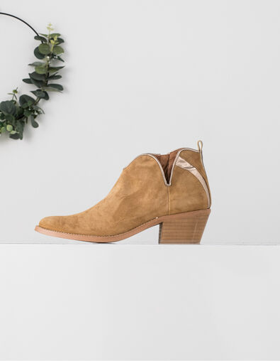 Botas cúrcuma y doradas de ante I.Code
