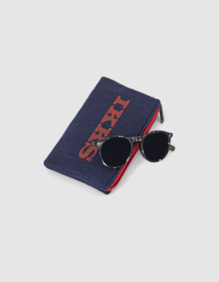 Lunettes solaires écaille noire branches kaki mixte-6