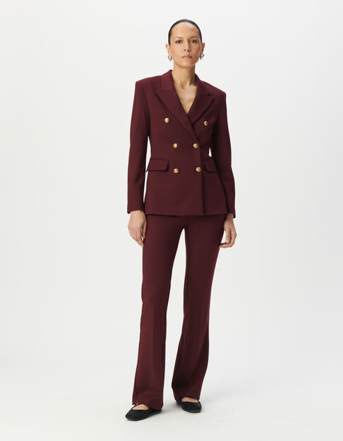 Women’s burgundy Milano knit suit jacket - IKKS