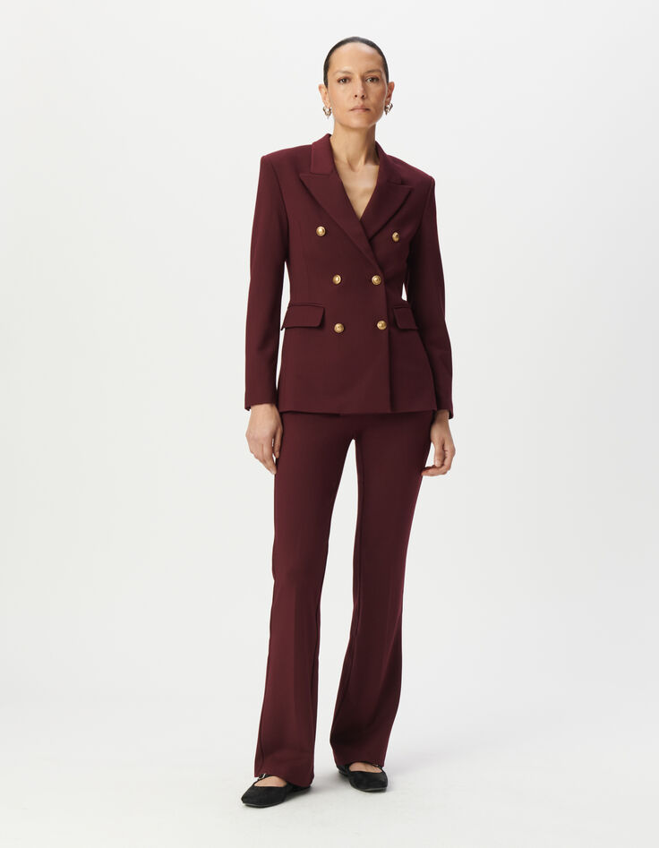 Women’s burgundy Milano knit suit jacket-1