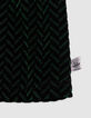 Girl's black velvet herringbone pattern lurex dress-3