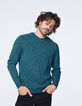 Pull camaïeu de vert en tricot mouliné Homme-2