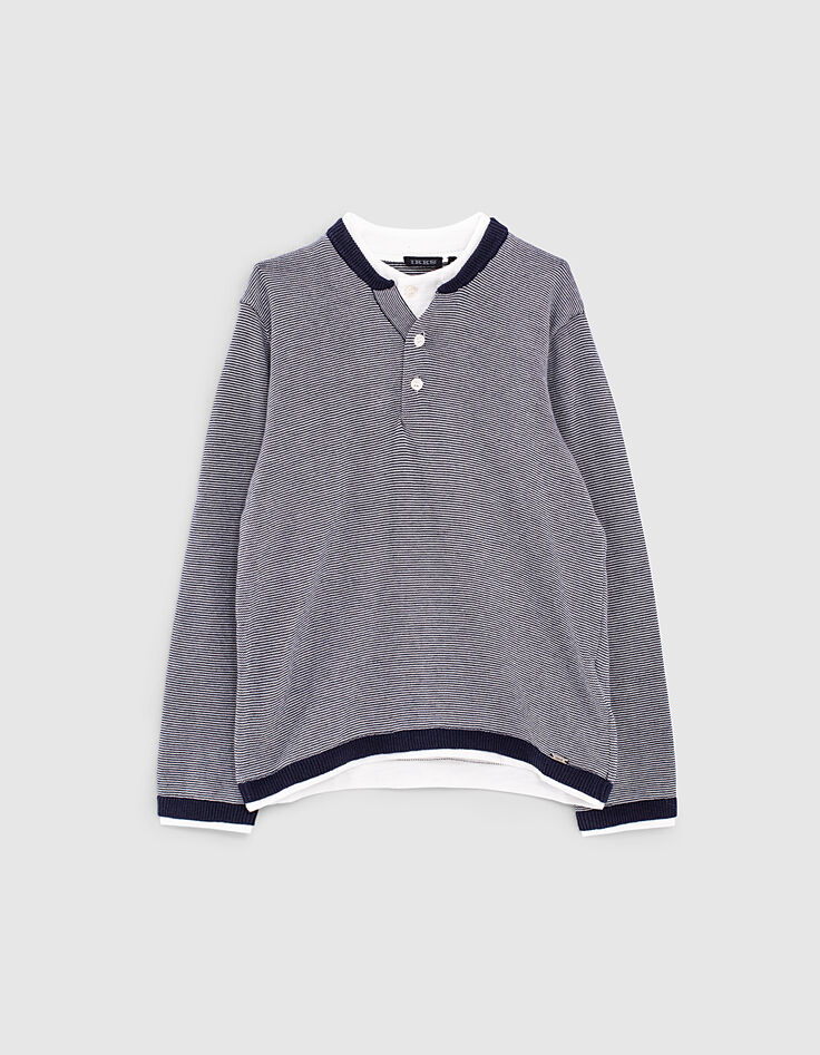 Jersey navy rayas con camiseta de efecto óptico niño -2
