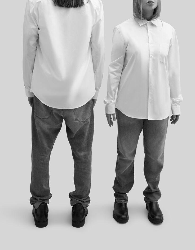 Gender Free – Weiße Unisex-Bluse aus Biobaumwolle-5
