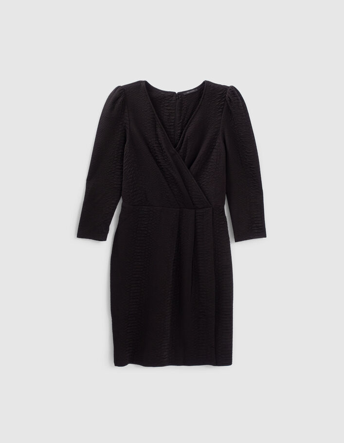 Robe noire jacquard motif python Femme