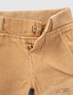 Baby boys’ camel mixed-fabric elasticated trousers-5