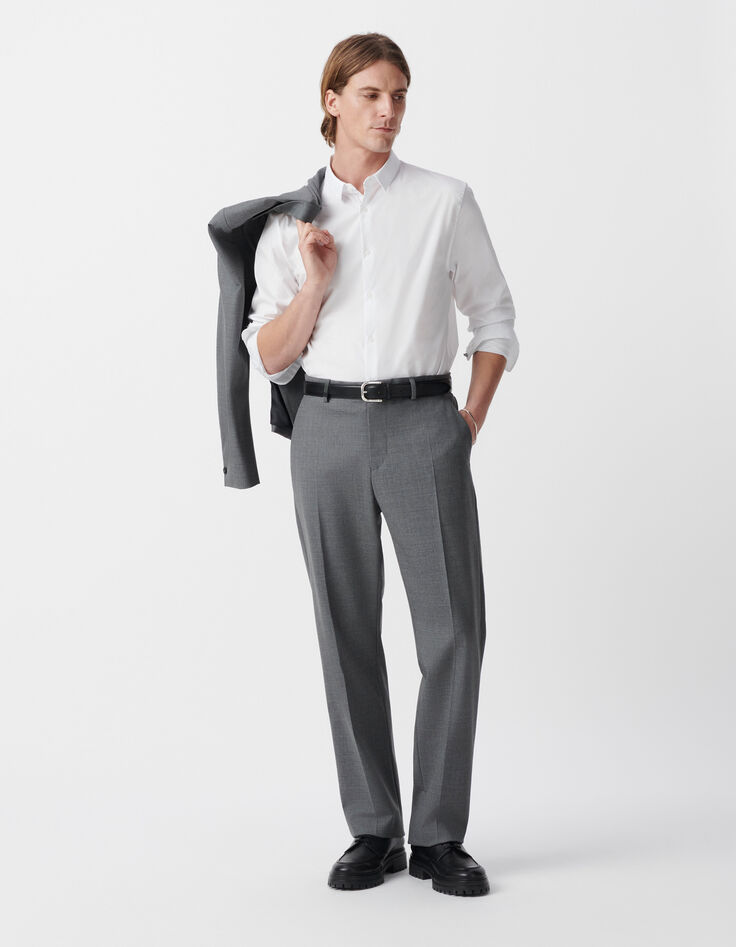 Men’s grey wool blend suit trousers-1