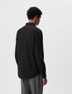 Pure Edition-Chemise SLIM noire patte brodée éclair Homme-3