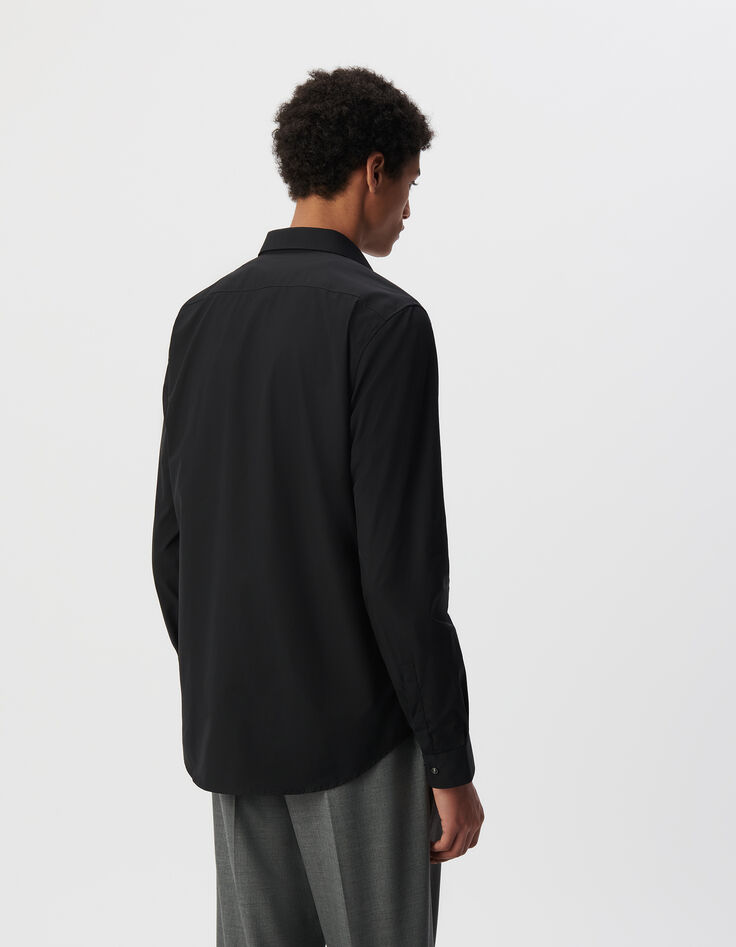 Pure Edition-Chemise SLIM noire patte brodée éclair Homme-3
