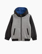 Blouson réversible gris foncé et bleu garçon -2