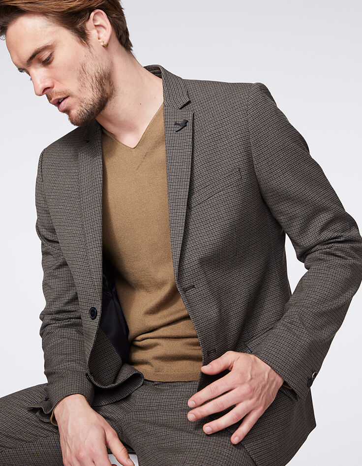 Men’s mink checked suit jacket-1