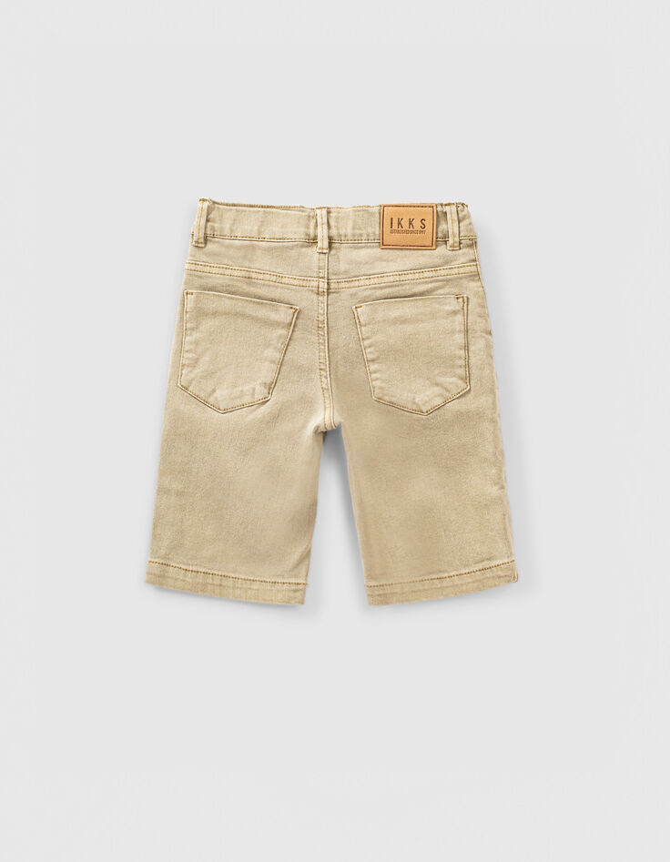 Jungen-Jeans-Bermudas mit Patch in Mittelbeige -3 Jungen-Jeans-Bermudas mit Patch in Mittelbeige -3