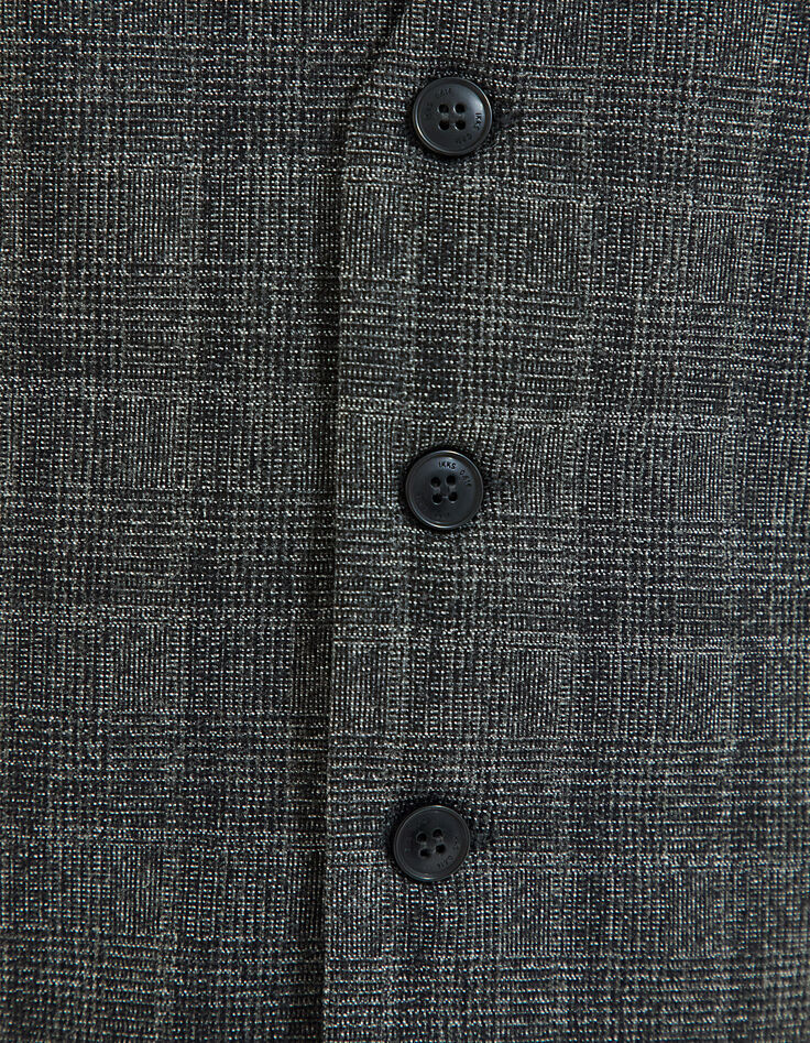 Men’s charcoal grey Prince of Wales check waistcoat-4