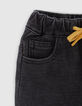 Baby boys’ grey knit trousers with yellow ties-2