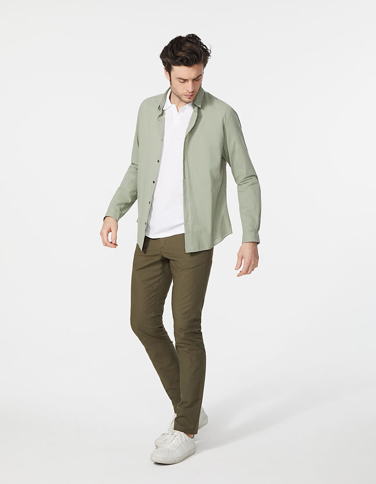 Lindgrünes Herren SLIM-Hemd aus Baumwoll-Voile-6