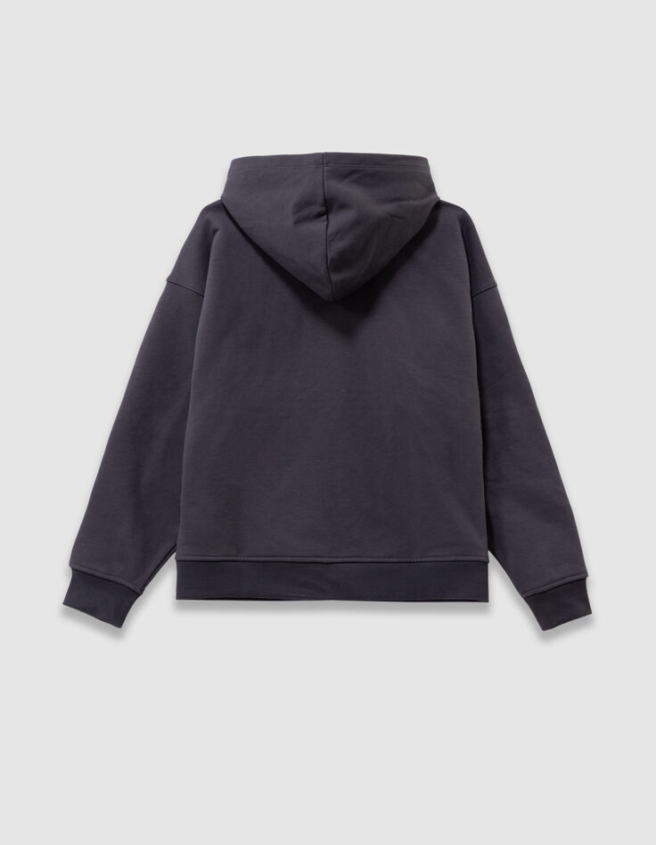 Cardigan à capuche gris zippé oversize garçon-3