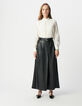 Pantalon large noir portefeuille Femme-1