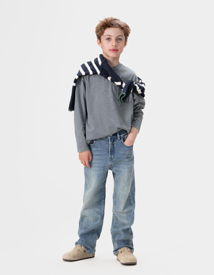 Baggy blauwe jeans dirty wash jongens-1 Baggy blauwe jeans dirty wash jongens-1