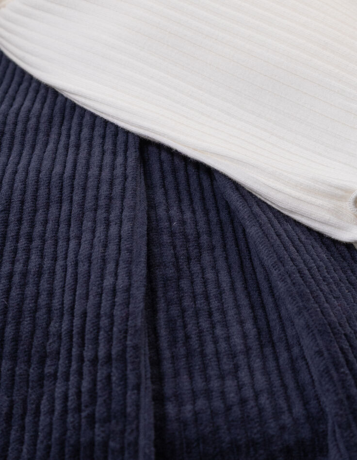 Girls’ 2-in-1 navy velvet dress and white T-shirt-10