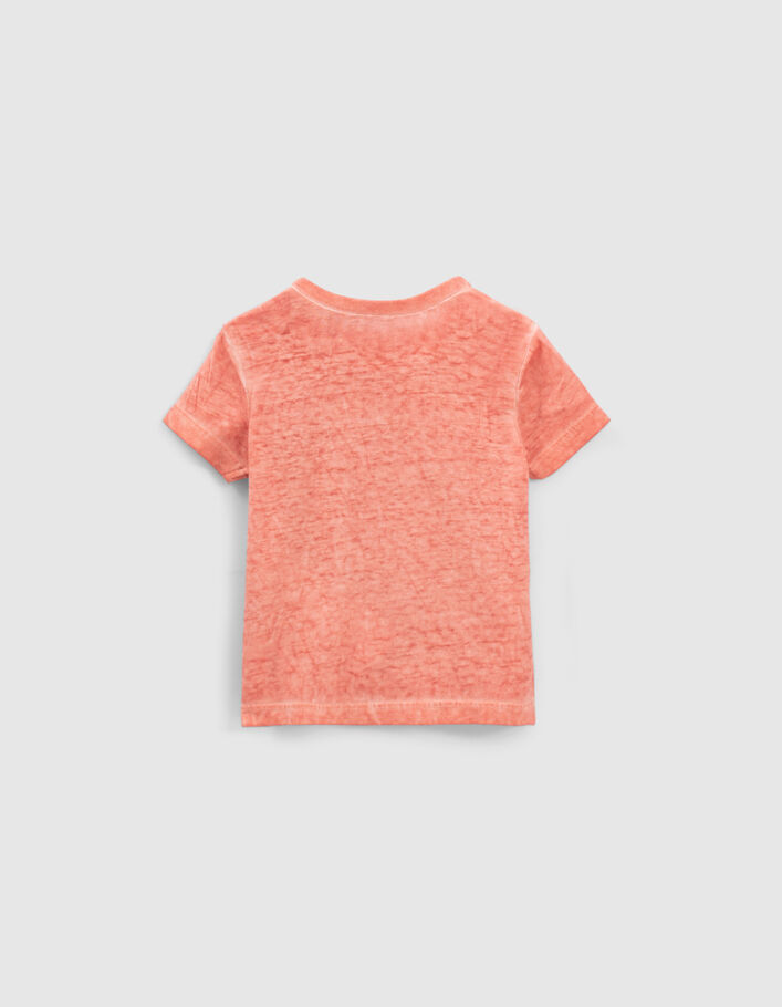 Camiseta naranja mensaje letras bordadas bebé niño - IKKS