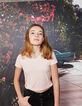 Camiseta cropped rosa pastel borde acanalado niña-1