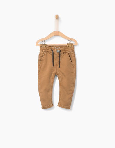 Pantalon cognac à ceinture élastiquée bébé garçon - IKKS