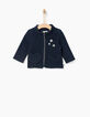 Cardigan polaire marine zippé bébé fille-1