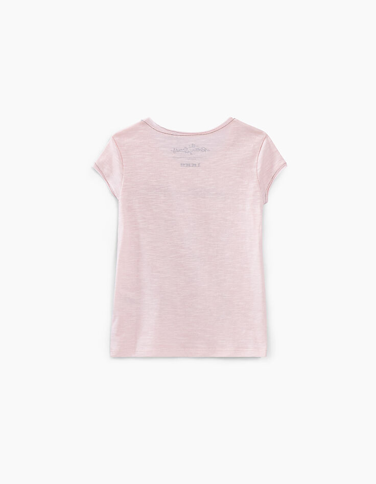 Girls’ pink ROLLING STONES T-shirt with tongues-4