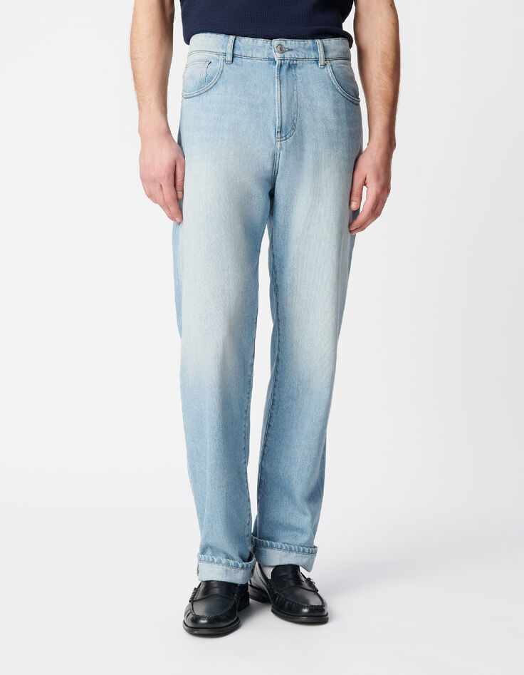 Neil verwaschene blaue Straight-Jeans-2