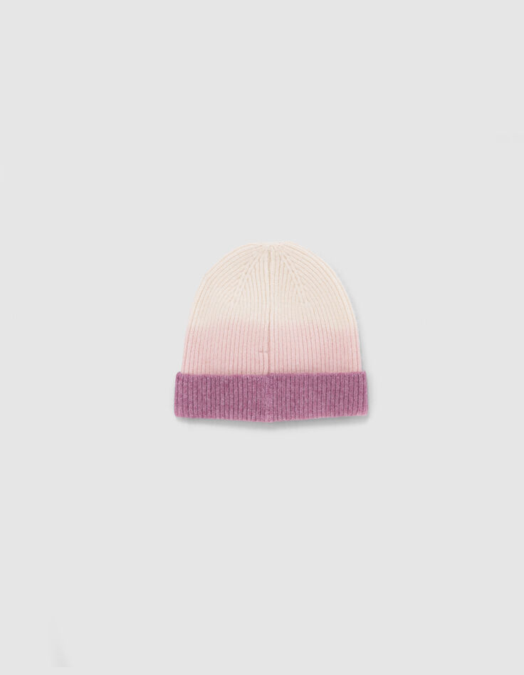 Bonnet rose tricot effet deep dye fille-4