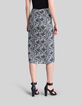 Jupe blanc cassé satinée imprimé python graphique Femme-3