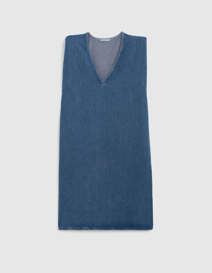 Weites, azurblaues Damenkleid aus Lyocell&reg;-6