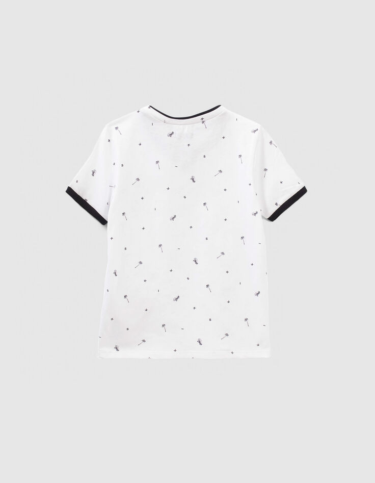 Boys’ white trompe-l'oeil T-shirt with motif-2