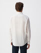 Chemise SLIM beige motif rayures aquarellées Homme-3