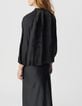 Blusa negra efecto arrugado con encaje Mujer-3