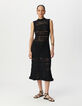 Robe midi noire tricot esprit crochet-1