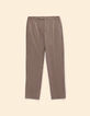 Pantalon de tailleur beige motif pied-de-puce LAURENCE I.Code-8