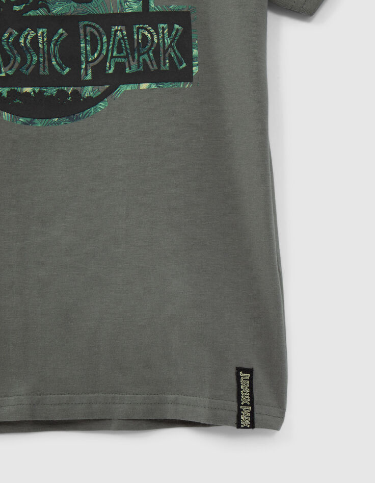 Kaki T-shirt rubber logo JURASSIC PARK jongens-4