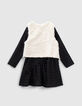 Girls&rsquo; 2-in-1 minimalist print dress with gilet-5