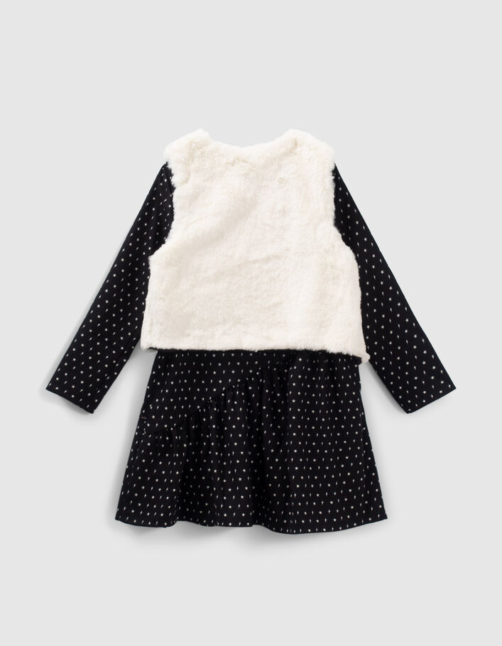 Robe 2-en-1 imprimé minimaliste avec gilet fille-7