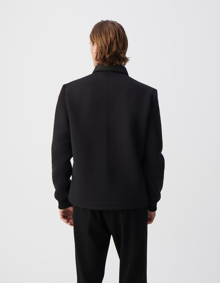 Chaqueta acolchada fina negra bimaterial hombre-3