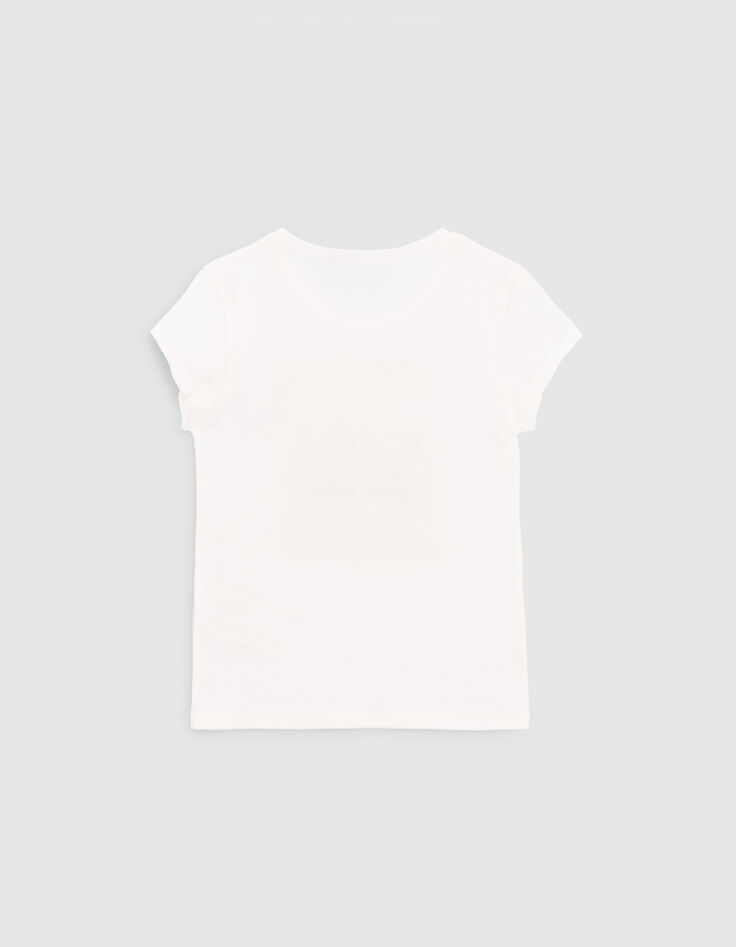 Weißes Mädchen-T-Shirt aus Biobaumwolle mit Fotomotiv-2
