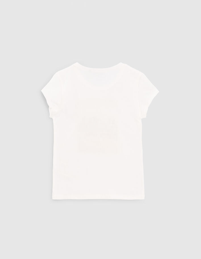 Weißes Mädchen-T-Shirt aus Biobaumwolle mit Fotomotiv - IKKS
