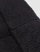 Schwarze Damenstrickm&uuml;tze mit gesticktem Chevron-Muster-5