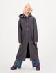 Girls’ grey midi-length hooded cardigan-1 Girls’ grey midi-length hooded cardigan-1