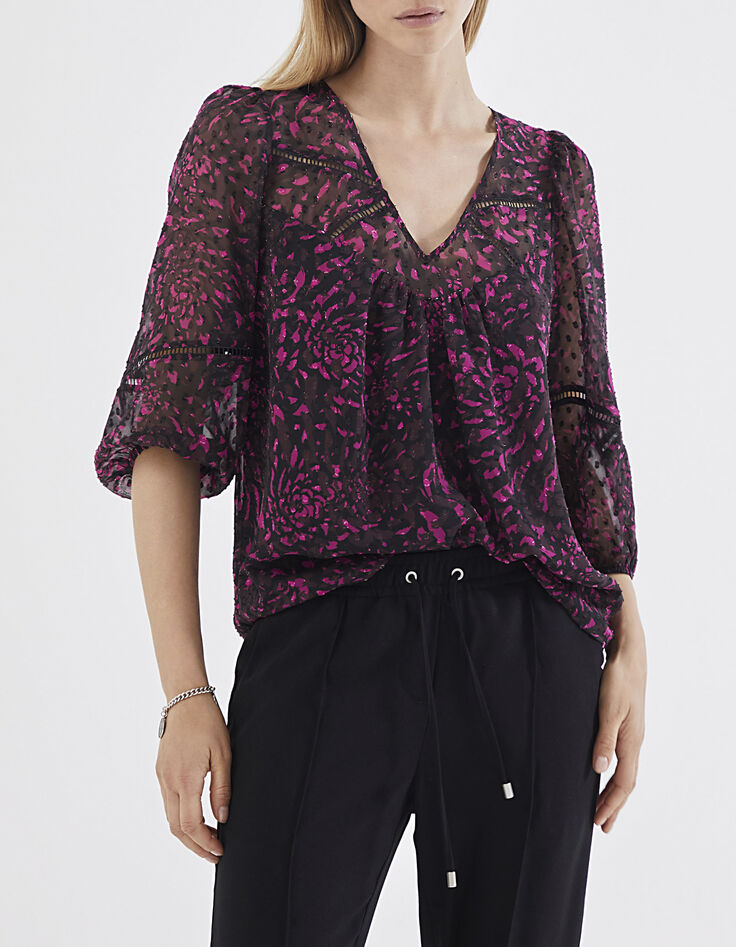 Damenbluse aus Plumetisvoile mit Cosy Flowers-Print-2