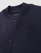 Navy vest mouwen gebreide logo's jongen-5